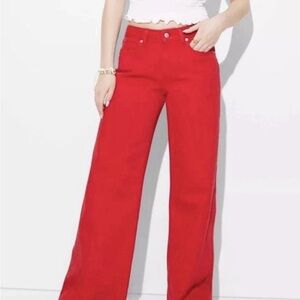 Baggy Low Rise Wild Fable Red Jeans 31” Inseam Size 17